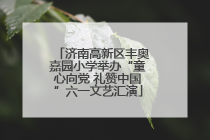 济南高新区丰奥嘉园小学举办“童心向党 礼赞中国”六一文艺汇演