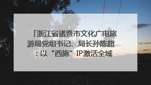 浙江省诸暨市文化广电旅游局党组书记、局长孙陈超：以“西施”IP激活全域旅游 打造县域文旅融合新标杆｜第七届全国县域旅游研究成果发布系列活动