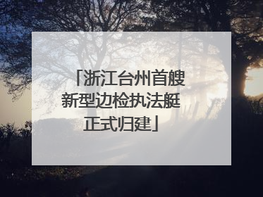 浙江台州首艘新型边检执法艇正式归建