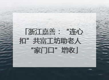 浙江嘉善：“连心扣”共富工坊助老人“家门口”增收