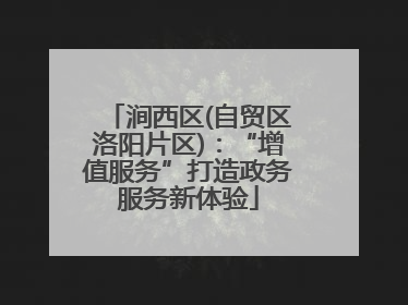 涧西区(自贸区洛阳片区)：“增值服务”打造政务服务新体验