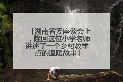 湖南省委座谈会上，隆回这位小学老师讲述了一个乡村教学点的温暖故事