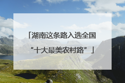 湖南这条路入选全国“十大最美农村路”