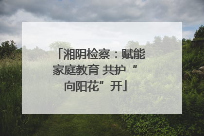 湘阴检察：赋能家庭教育 共护“向阳花”开