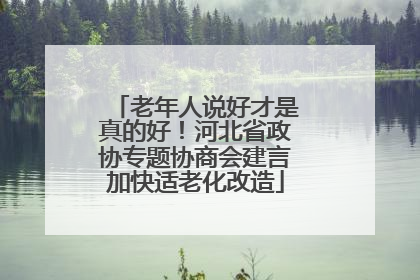 老年人说好才是真的好！河北省政协专题协商会建言加快适老化改造
