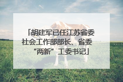 胡建军已任江苏省委社会工作部部长、省委“两新”工委书记
