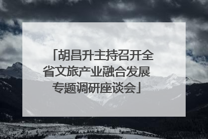 胡昌升主持召开全省文旅产业融合发展专题调研座谈会