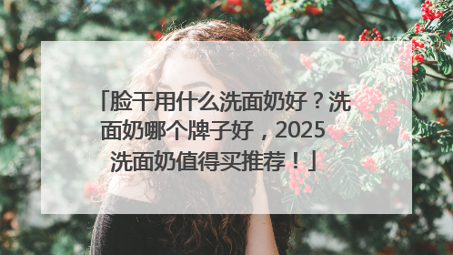 脸干用什么洗面奶好？洗面奶哪个牌子好，2025洗面奶值得买推荐！