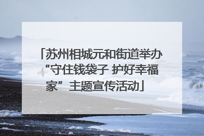 苏州相城元和街道举办“守住钱袋子 护好幸福家”主题宣传活动