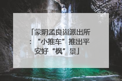蒙阴孟良崮派出所：“小推车”推出平安好“枫”景