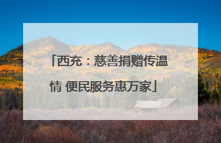 西充：慈善捐赠传温情 便民服务惠万家