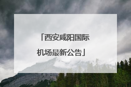 西安咸阳国际机场最新公告