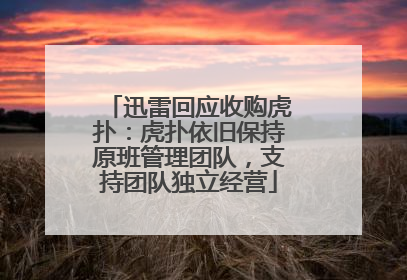 迅雷回应收购虎扑：虎扑依旧保持原班管理团队，支持团队独立经营