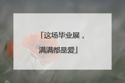 这场毕业展，满满都是爱