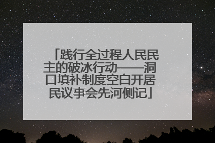 践行全过程人民民主的破冰行动——洞口填补制度空白开居民议事会先河侧记