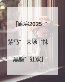 跑完2025“紫马” 来场“抹黑脸”狂欢