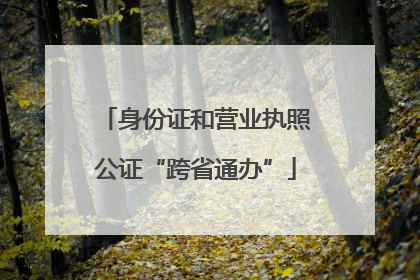身份证和营业执照公证“跨省通办”