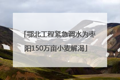 鄂北工程紧急调水为枣阳150万亩小麦解渴