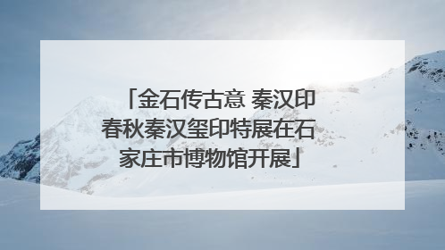 金石传古意 秦汉印春秋秦汉玺印特展在石家庄市博物馆开展