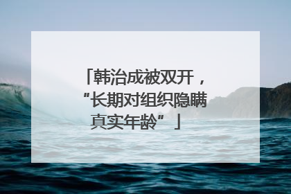 韩治成被双开，“长期对组织隐瞒真实年龄”