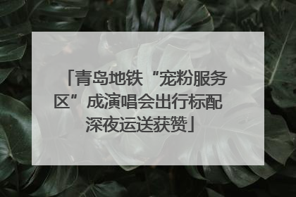 青岛地铁“宠粉服务区”成演唱会出行标配 深夜运送获赞