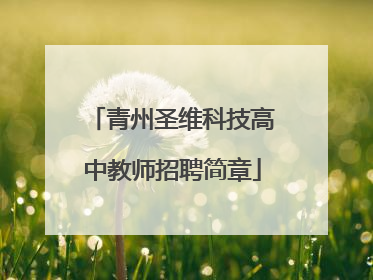 青州圣维科技高中教师招聘简章