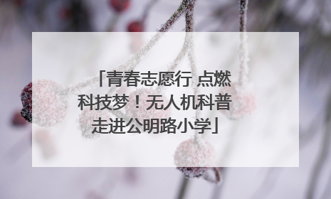 青春志愿行 点燃科技梦！无人机科普走进公明路小学
