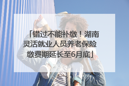 错过不能补缴！湖南灵活就业人员养老保险缴费期延长至6月底