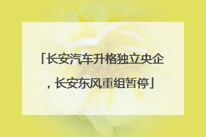长安汽车升格独立央企，长安东风重组暂停