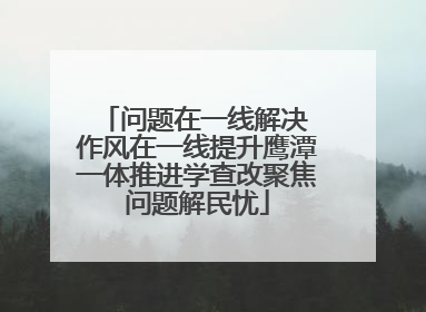 问题在一线解决 作风在一线提升鹰潭一体推进学查改聚焦问题解民忧