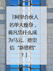 阿里合伙人名单大瘦身，蒋凡凭什么成为马云、蔡崇信“新搭档”？