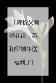 降价又有好礼送，苏和堂端午送福利了