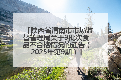 陕西省渭南市市场监督管理局关于9批次食品不合格情况的通告（2025年第9期）
