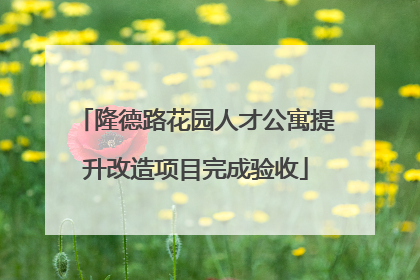 隆德路花园人才公寓提升改造项目完成验收