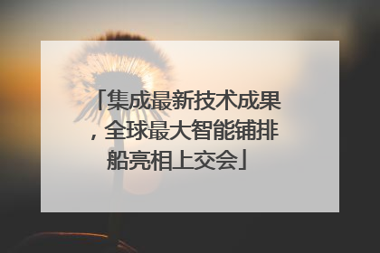 集成最新技术成果，全球最大智能铺排船亮相上交会