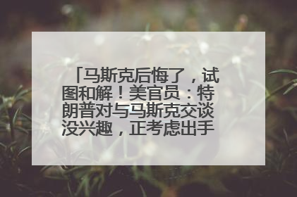 马斯克后悔了，试图和解！美官员：特朗普对与马斯克交谈没兴趣，正考虑出手此前买的红色特斯拉！特斯拉股价巨震