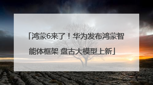 鸿蒙6来了！华为发布鸿蒙智能体框架 盘古大模型上新