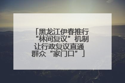 黑龙江伊春推行“林间复议”机制 让行政复议直通群众“家门口”