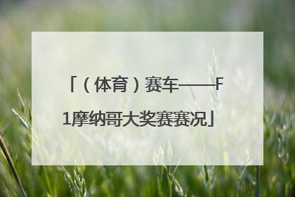 （体育）赛车——F1摩纳哥大奖赛赛况