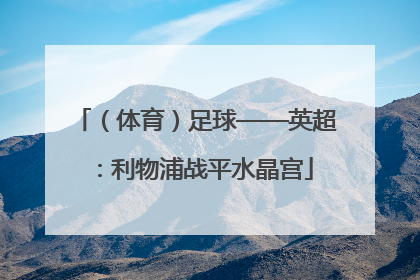 （体育）足球——英超：利物浦战平水晶宫