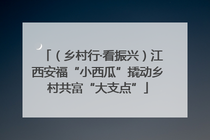 （乡村行·看振兴）江西安福“小西瓜”撬动乡村共富“大支点”