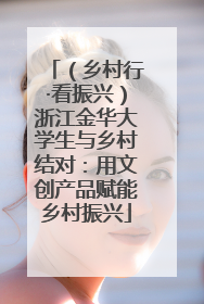 （乡村行·看振兴）浙江金华大学生与乡村结对：用文创产品赋能乡村振兴