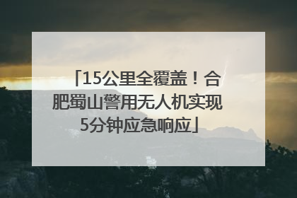 15公里全覆盖！合肥蜀山警用无人机实现5分钟应急响应