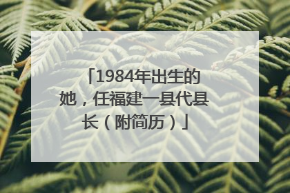 1984年出生的她，任福建一县代县长（附简历）