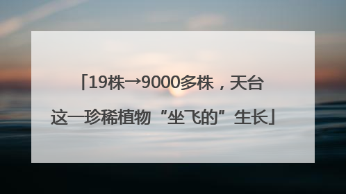 19株→9000多株，天台这一珍稀植物“坐飞的”生长