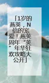 1岁的燕荚，N 倍的宠爱！燕荚周年“荚”年华狂欢攻略大公开