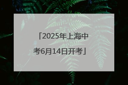 2025年上海中考6月14日开考