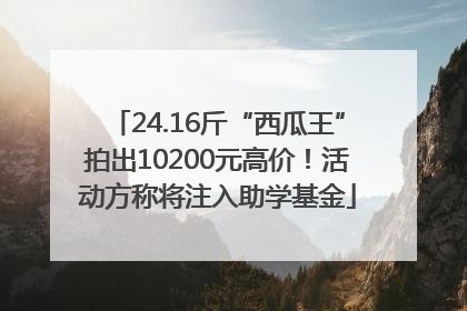 24.16斤“西瓜王”拍出10200元高价！活动方称将注入助学基金